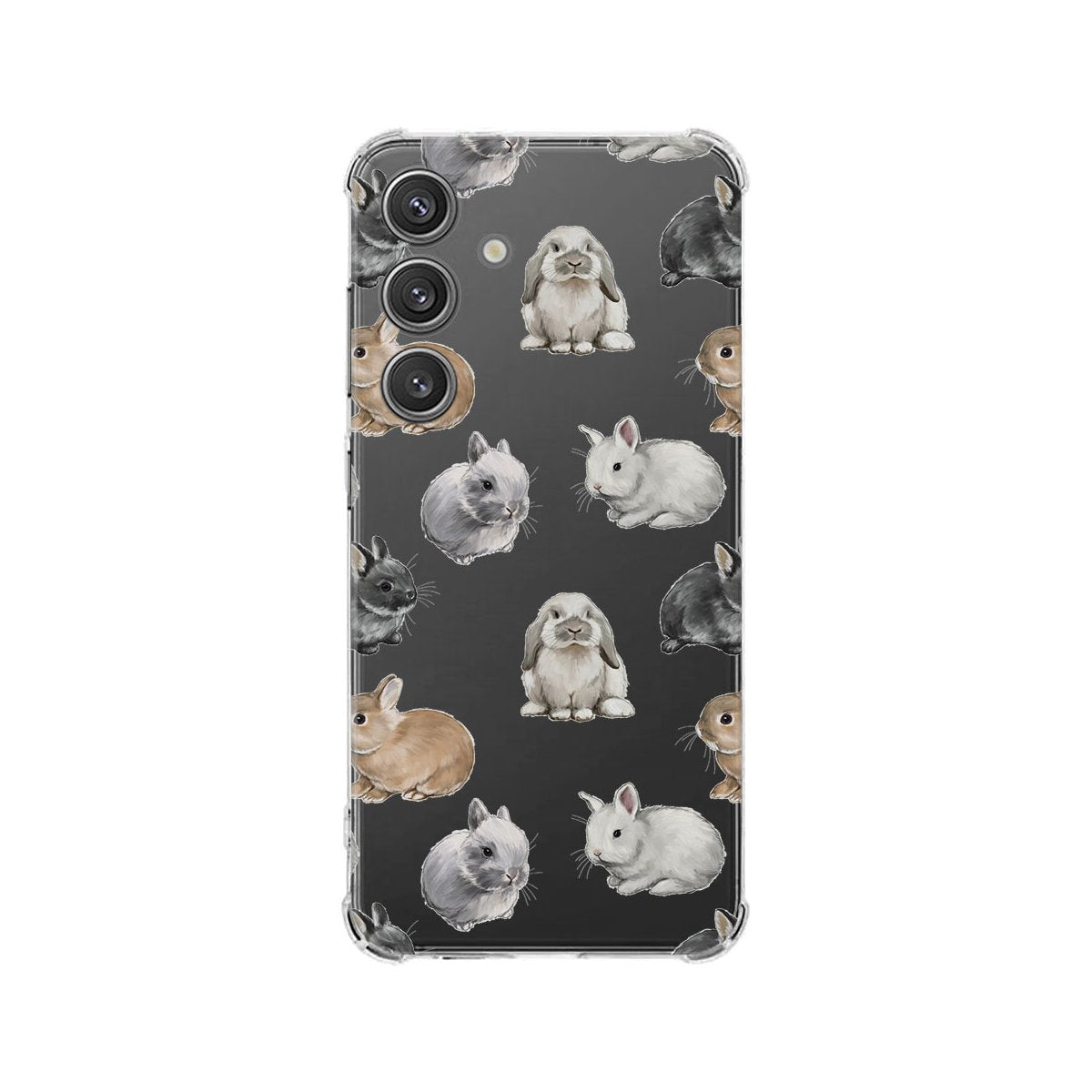 Samsung Galaxy S25 Hoesje - Konijntjes TPU Antishock konijntjes design achterkant