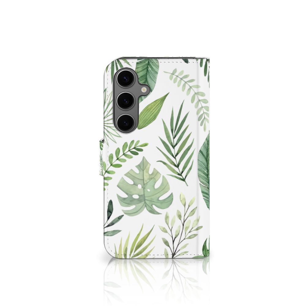 Samsung Galaxy S25 Hoesje Leaves hoesje bladeren design vooraanzicht