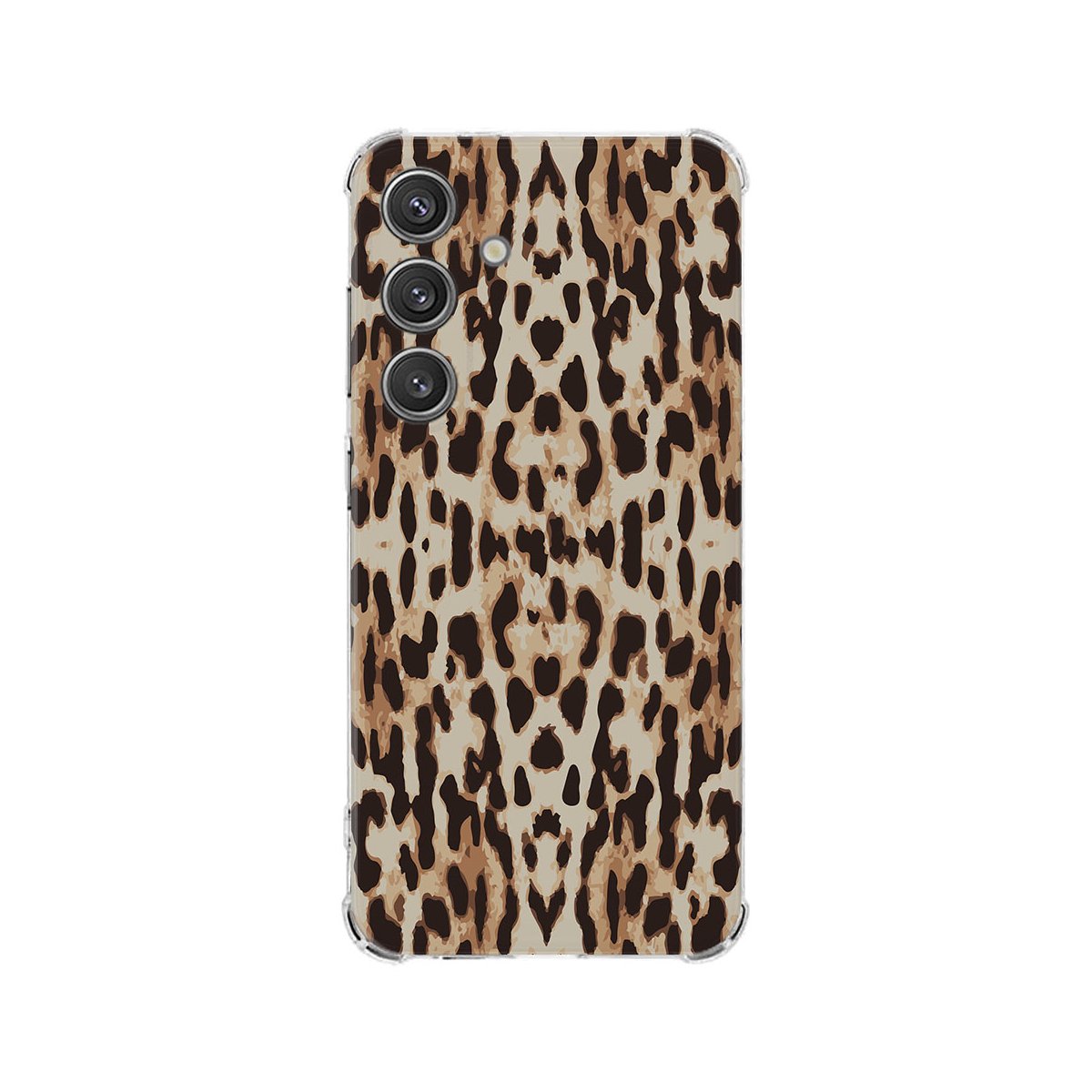 Samsung Galaxy S25 Hoesje - Leopard TPU Antishock leopard design achterkant