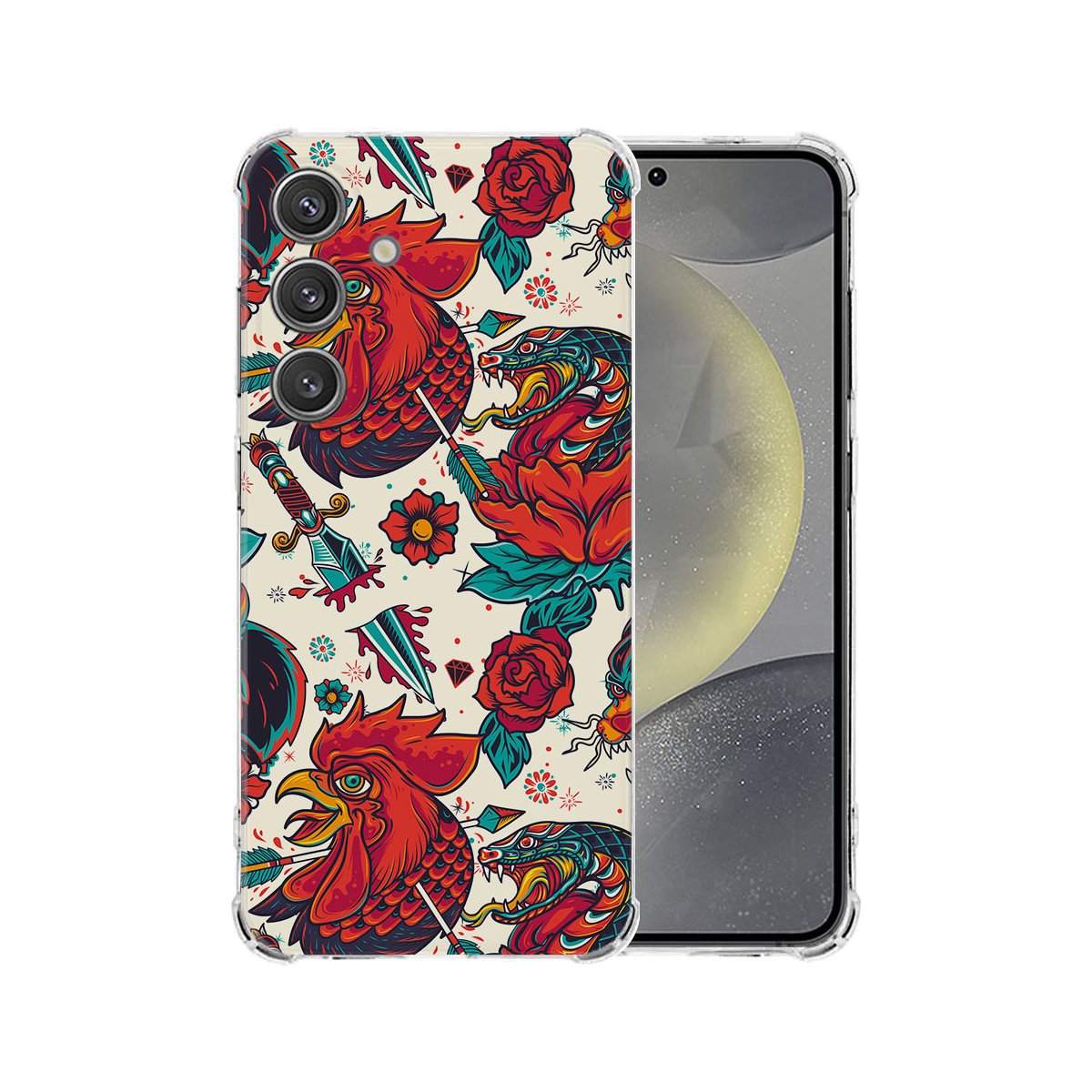 Samsung Galaxy S25 Hoesje - Old Skool TPU Antishock kleurrijk ontwerp voorzijde