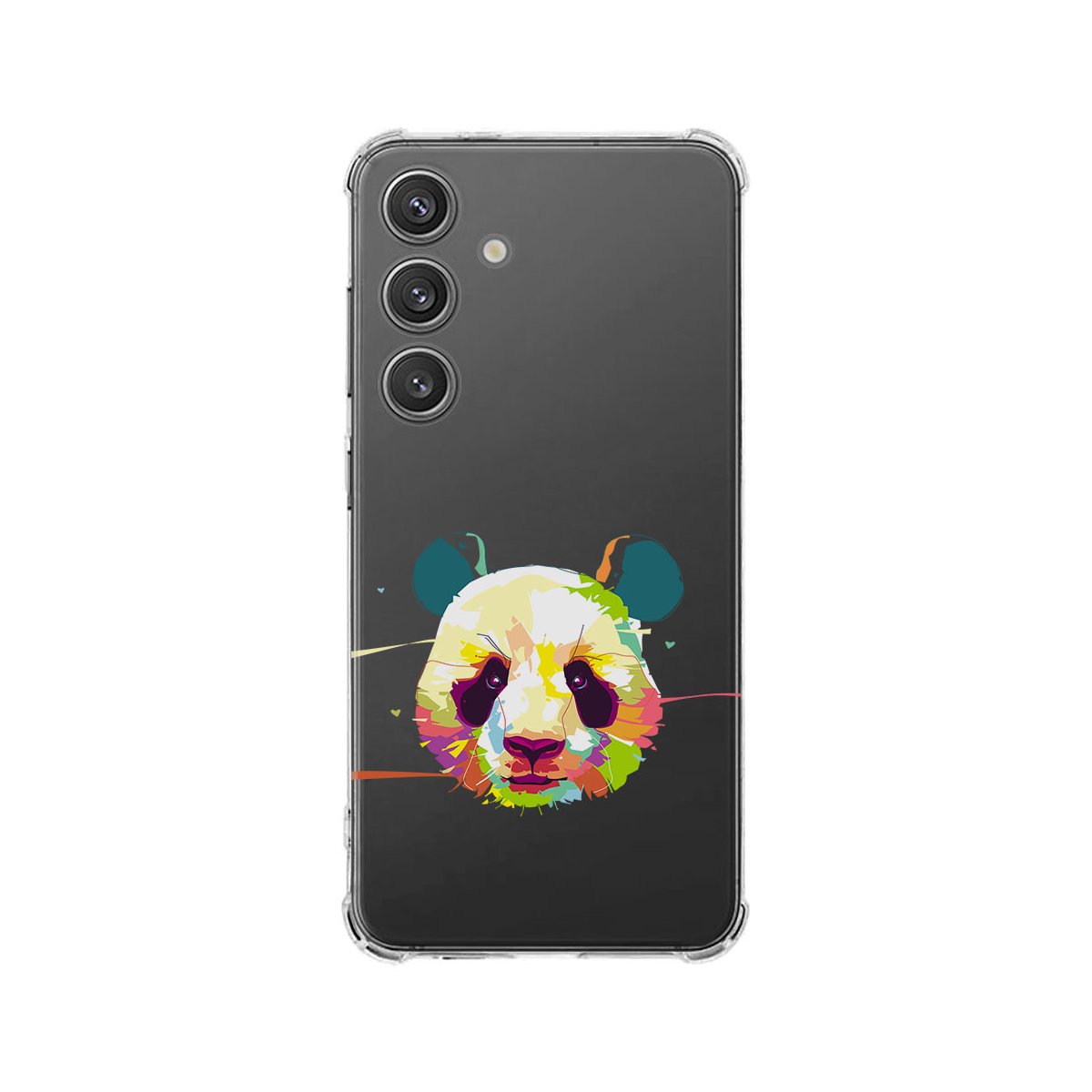 Samsung Galaxy S25 Hoesje Panda Color TPU Antishock achteraanzicht