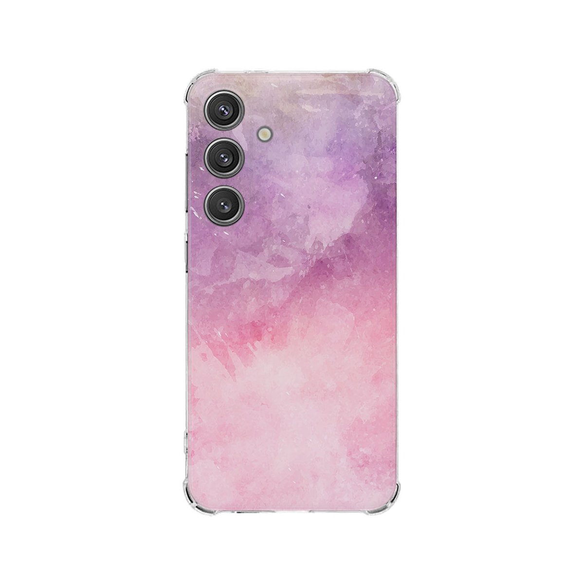 Samsung Galaxy S25 Hoesje - Pink Purple Paint TPU Antishock hoesje design pink purple aanzicht