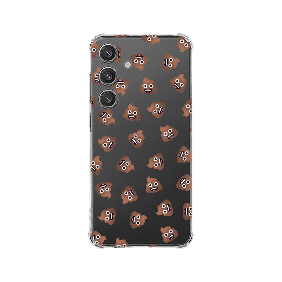 Samsung Galaxy S25 Hoesje Poep Emojis TPU Antishock design poep emojis aanzicht