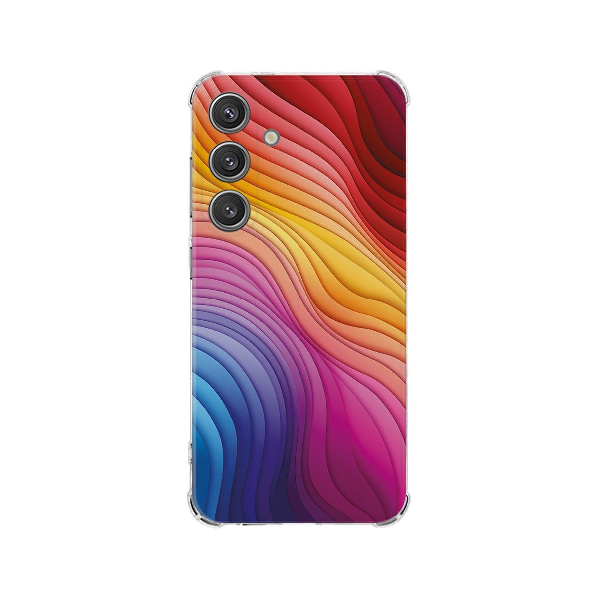 Samsung Galaxy S25 Hoesje Regenboog TPU Antishock achterkant kleurrijk ontwerp