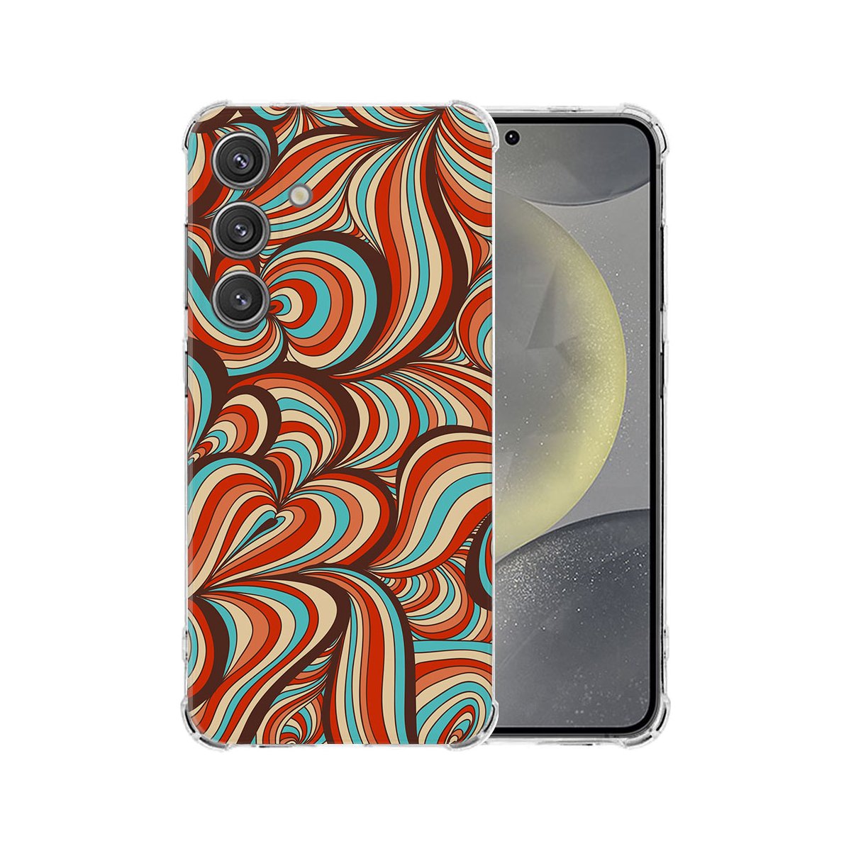 Samsung Galaxy S25 Hoesje - Retro TPU Antishock retro design achterkant