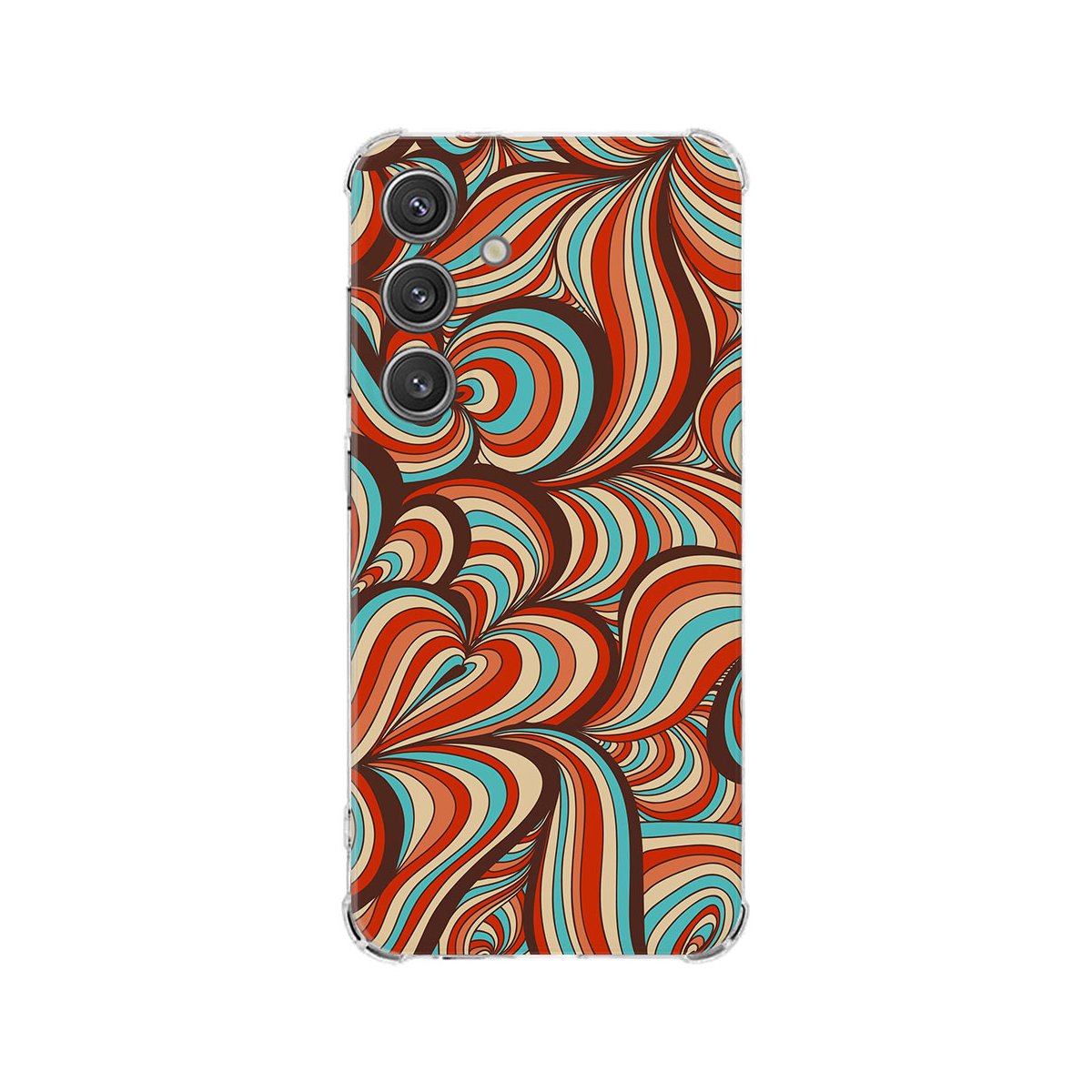 Samsung Galaxy S25 Hoesje - Retro TPU Antishock retro design achterkant