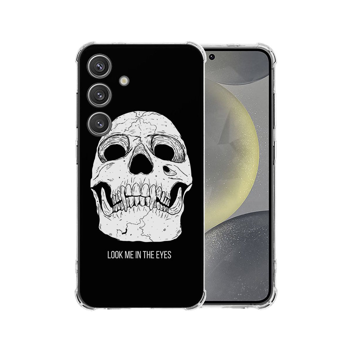 Samsung Galaxy S25 Hoesje Skull Eyes TPU Antishock skull design achterkant