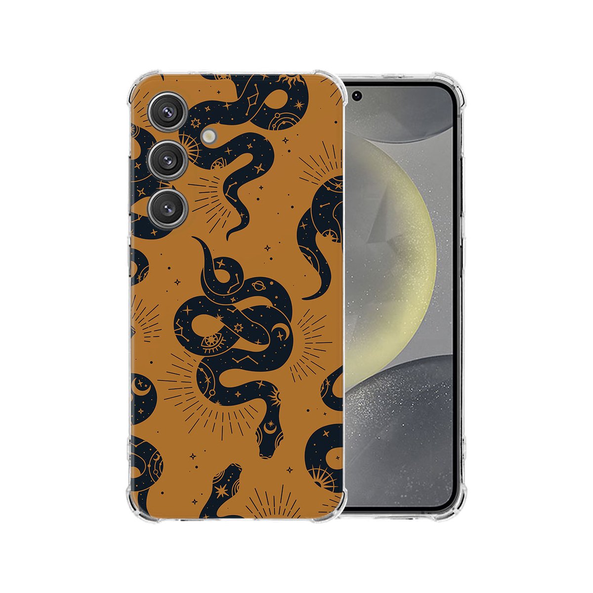 Samsung Galaxy S25 Hoesje Snakes TPU Antishock hoesje slangen design achteraanzicht
