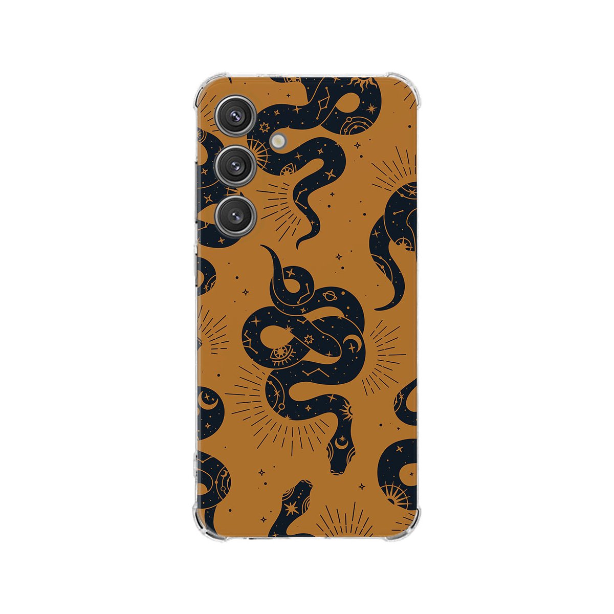 Samsung Galaxy S25 Hoesje - Snakes TPU Antishock hoesje slangenprint achterkant