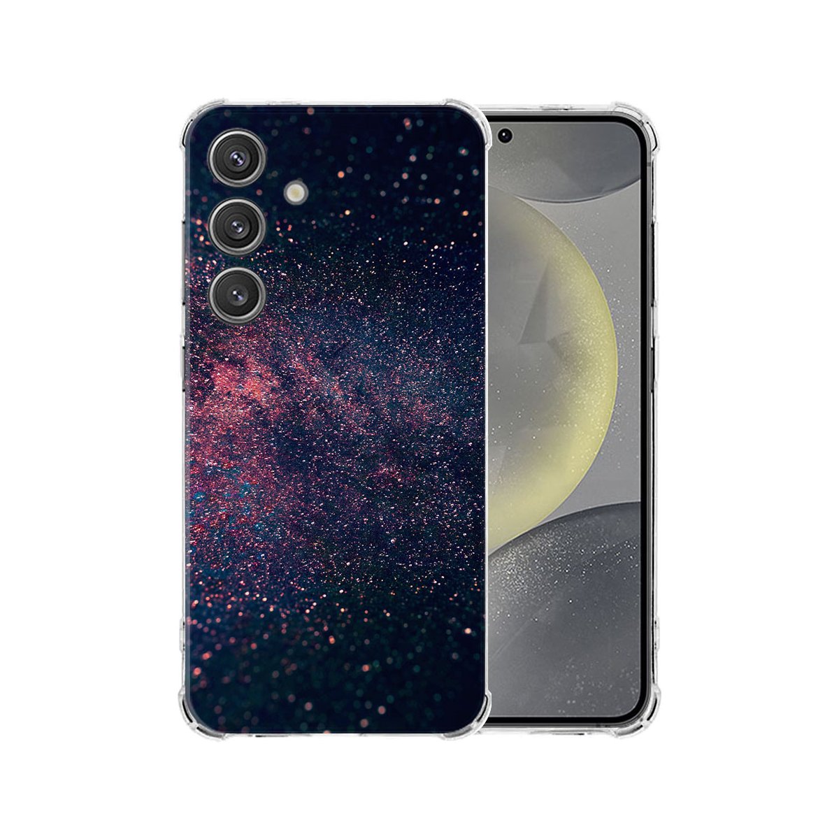 Samsung Galaxy S25 Hoesje - Stars TPU Antishock hoesje sterren ontwerp achterkant