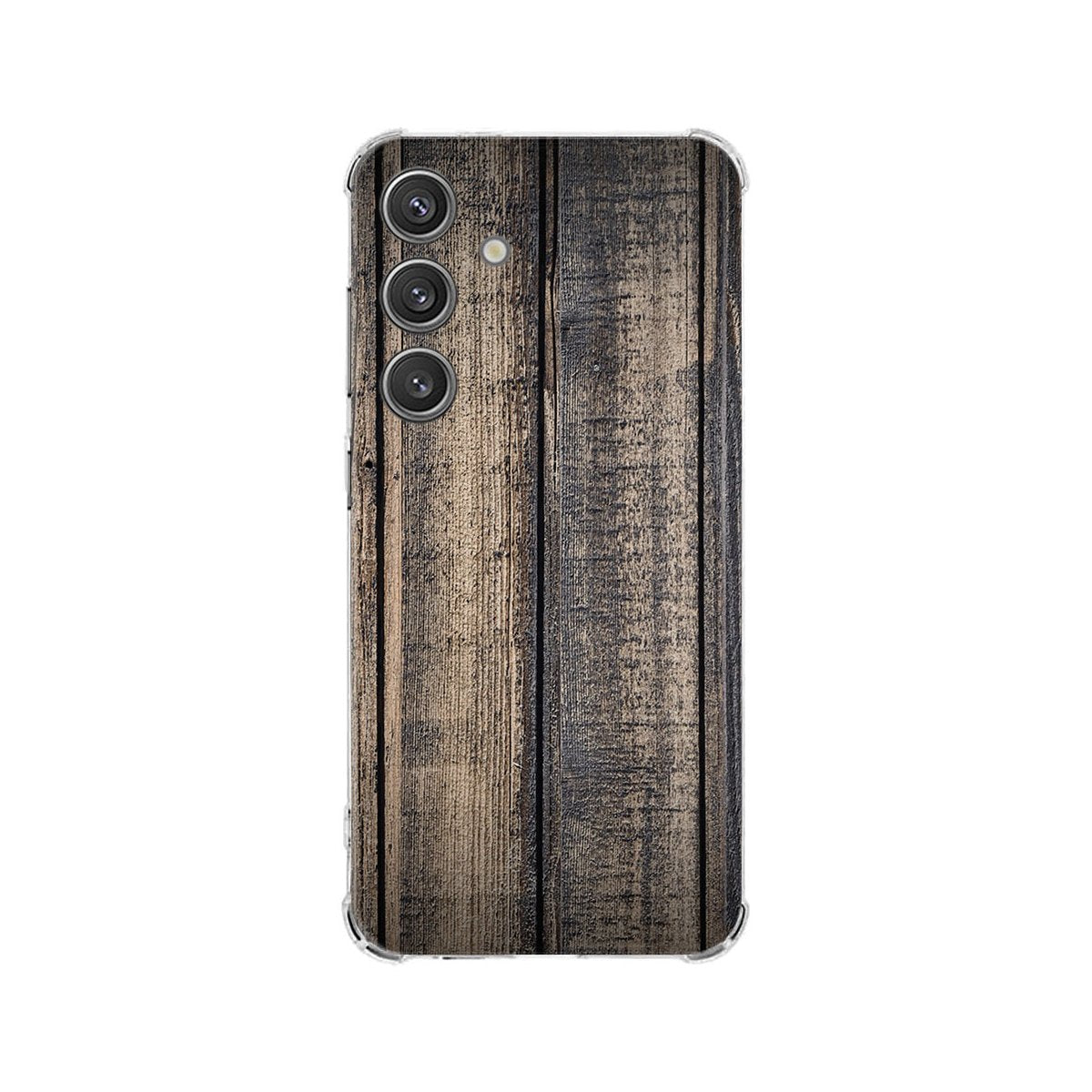 Samsung Galaxy S25 Hoesje - Steigerhout TPU Antishock steigerhout hoesje achterkant