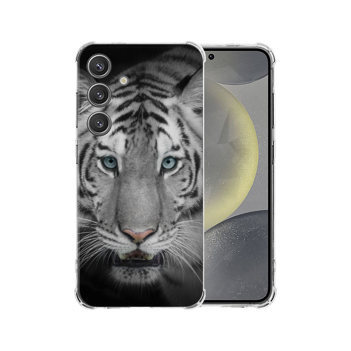 Samsung Galaxy S25 Hoesje Tijger TPU Antishock tijger design aanzicht