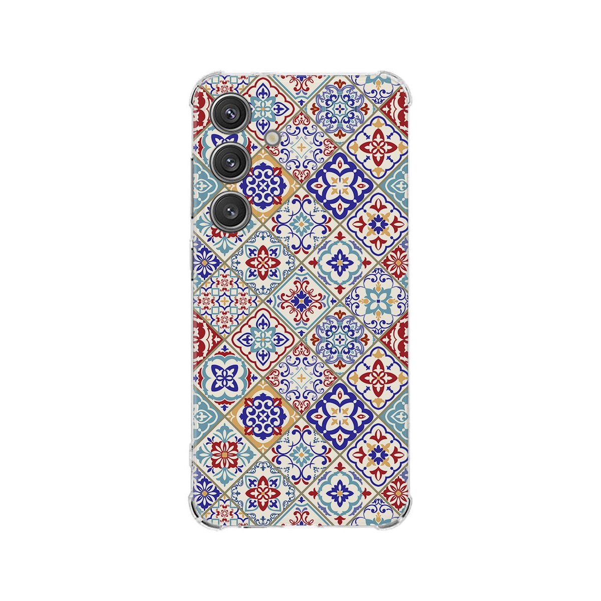 Samsung Galaxy S25 Hoesje Tiles Color TPU Antishock achterzijde