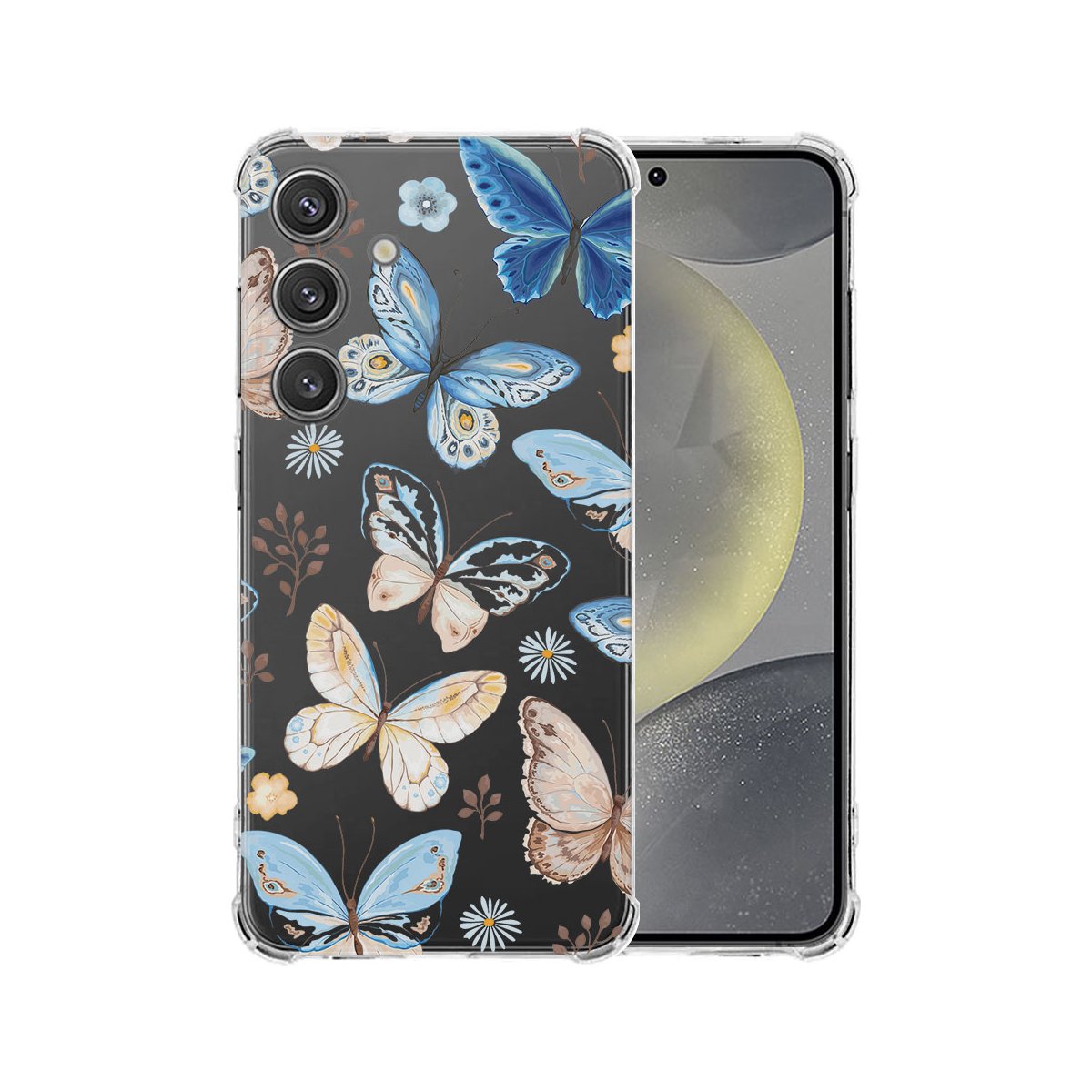 Samsung Galaxy S25 Hoesje - Vlinder TPU Antishock vlinder hoesje back voorkant