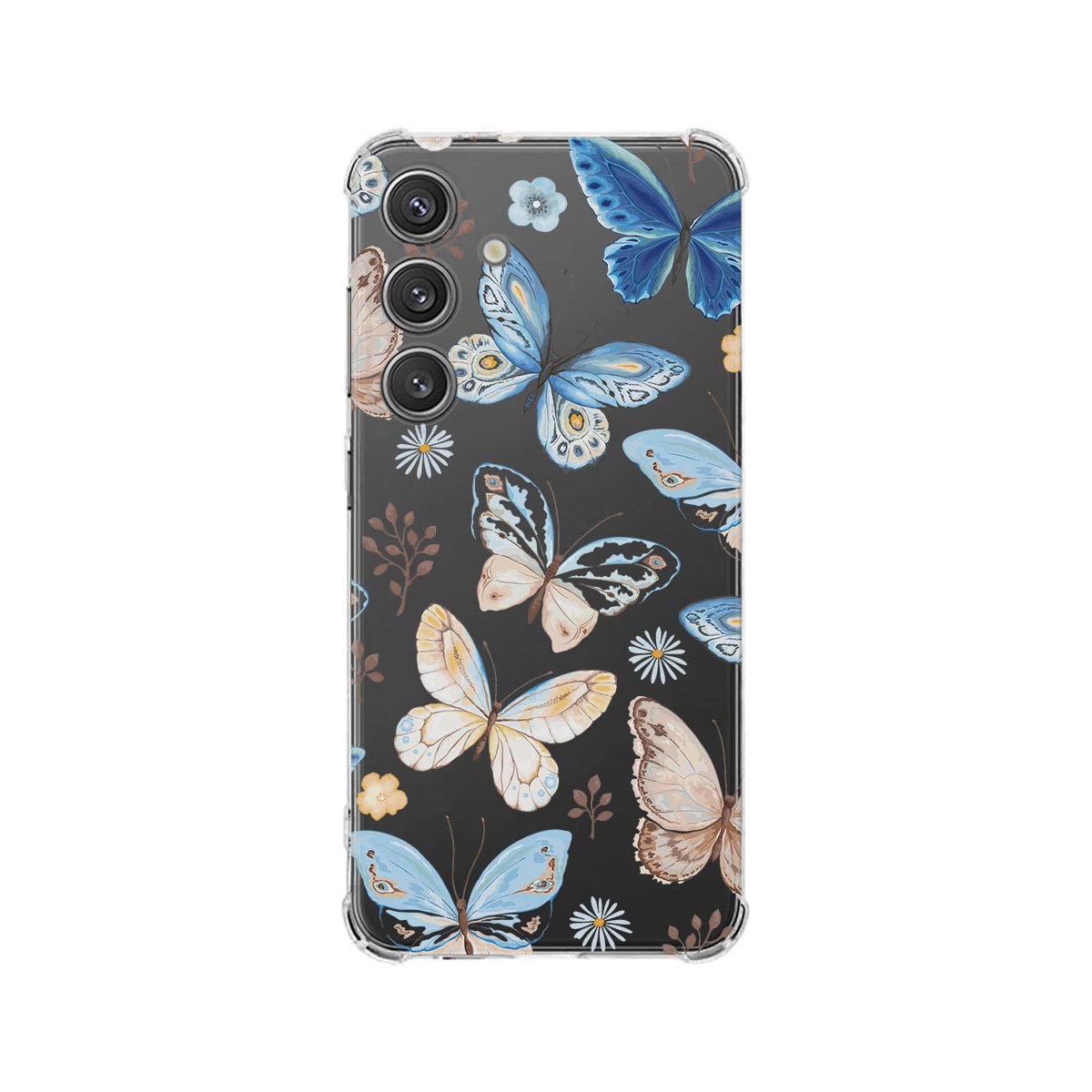 Samsung Galaxy S25 Hoesje - Vlinder TPU Antishock vlinder design achteraanzicht