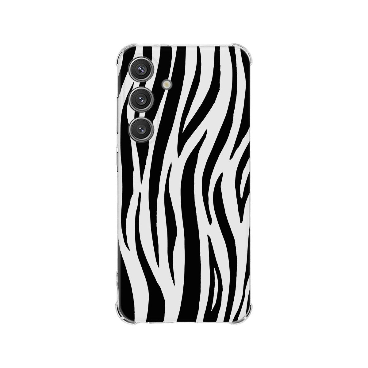 Samsung Galaxy S25 Hoesje - Zebra TPU Antishock zebra design achterkant