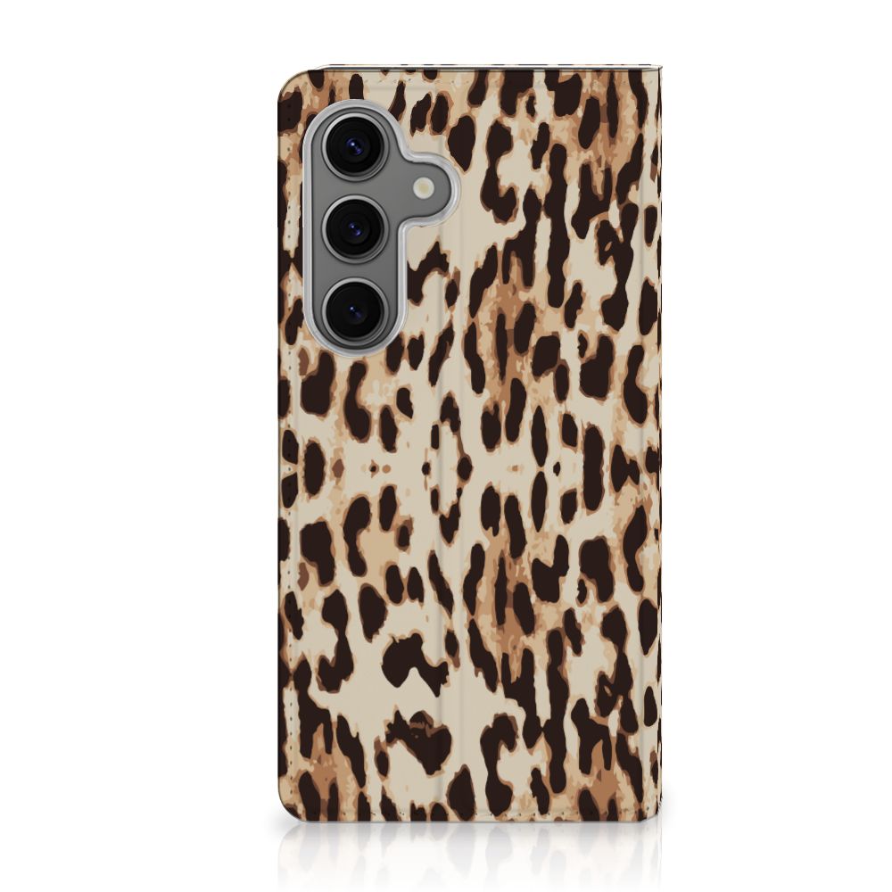 Samsung Galaxy S25 Hoesje maken Leopard hoesje luipaardprint voorkant
