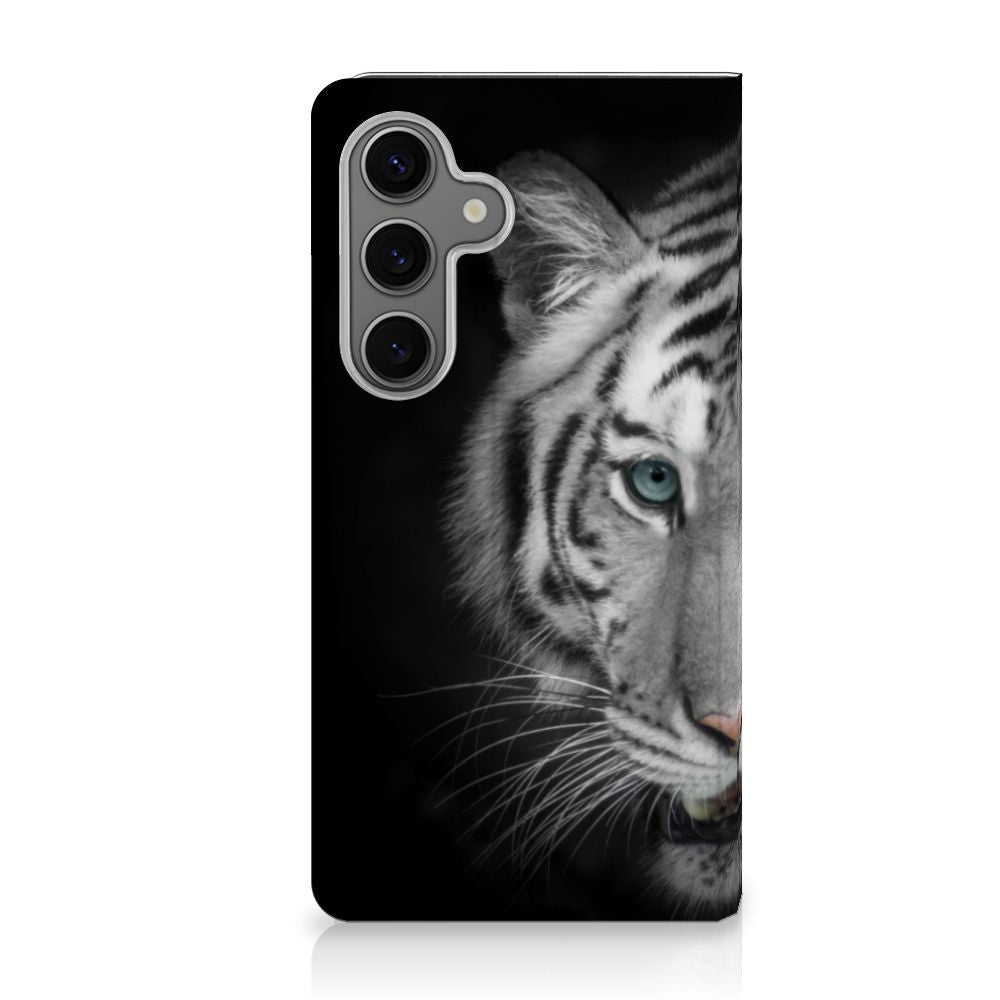 Samsung Galaxy S25 Hoesje maken Tijger hoesje witte tijger zijaanzicht