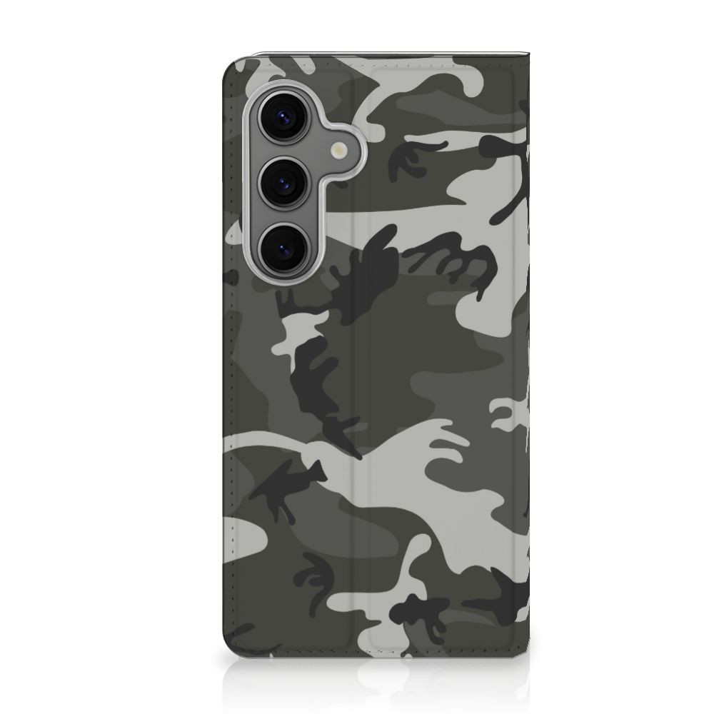 Samsung Galaxy S25 Hoesje met Magneet Army Light camouflage voorkant