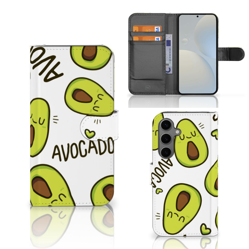 Samsung Galaxy S25 Leuk Hoesje Avocado Singing telefoonhoesje avocado design voorkant achterkant