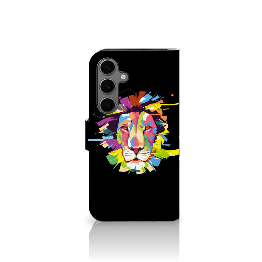 Samsung Galaxy S25 Leuk Hoesje Lion Color voorkant design kleurrijke leeuw