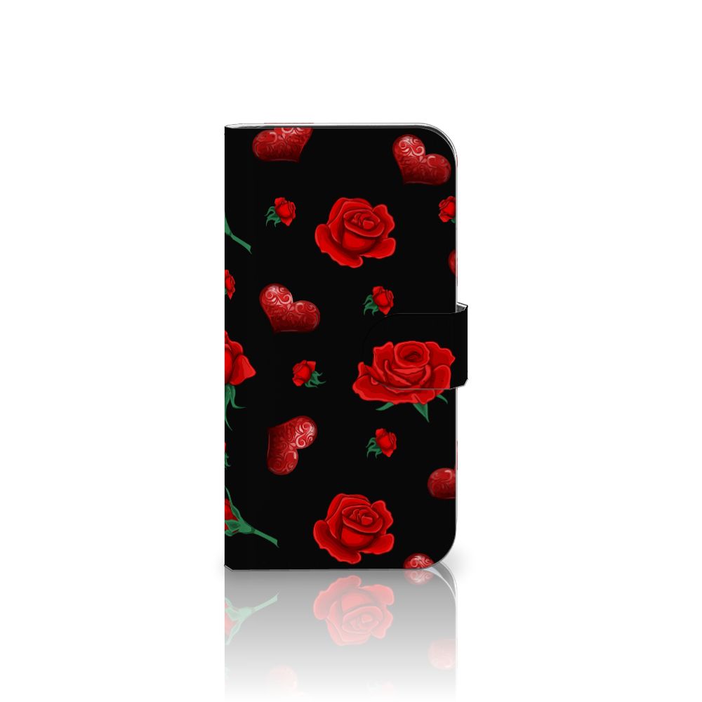 Samsung Galaxy S25 Leuk Hoesje Valentine hoesje rozen hartjes zwart