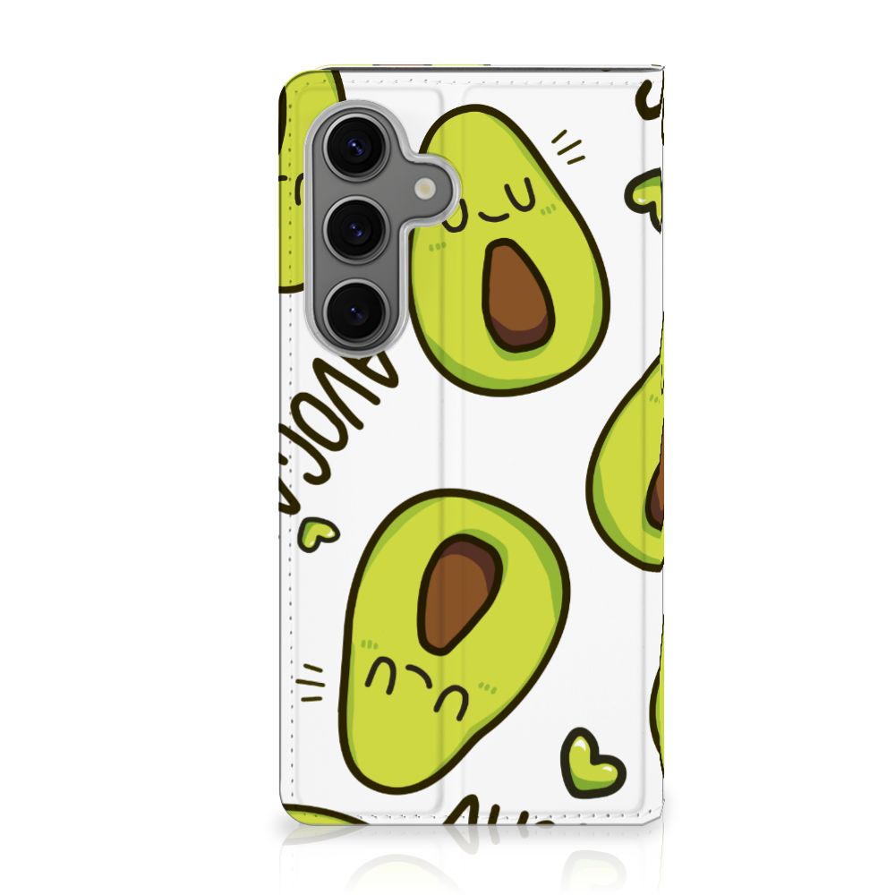 Samsung Galaxy S25 Magnet Case Avocado Singing avocado design voorkant