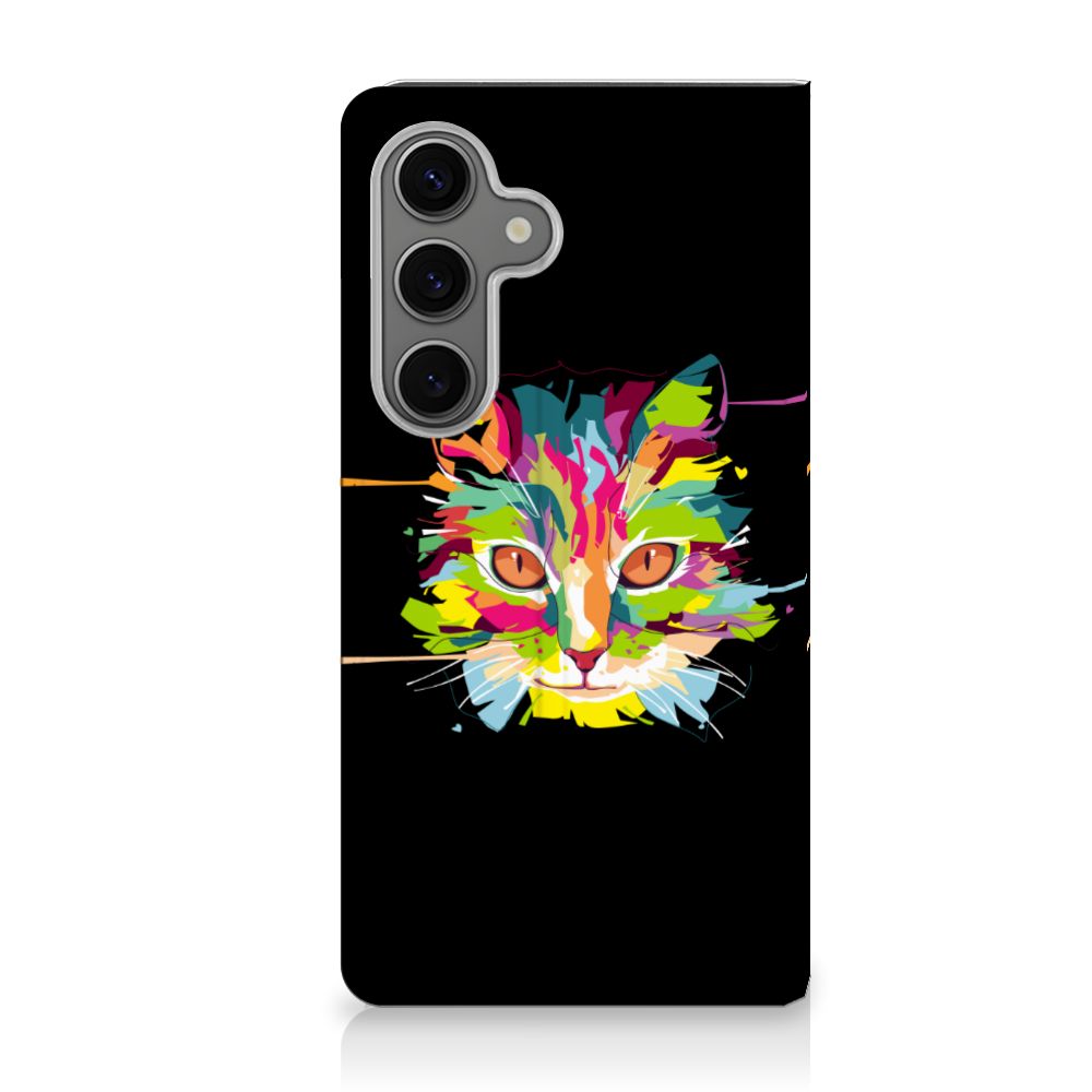 Samsung Galaxy S25 Magnet Case Cat Color voorkant