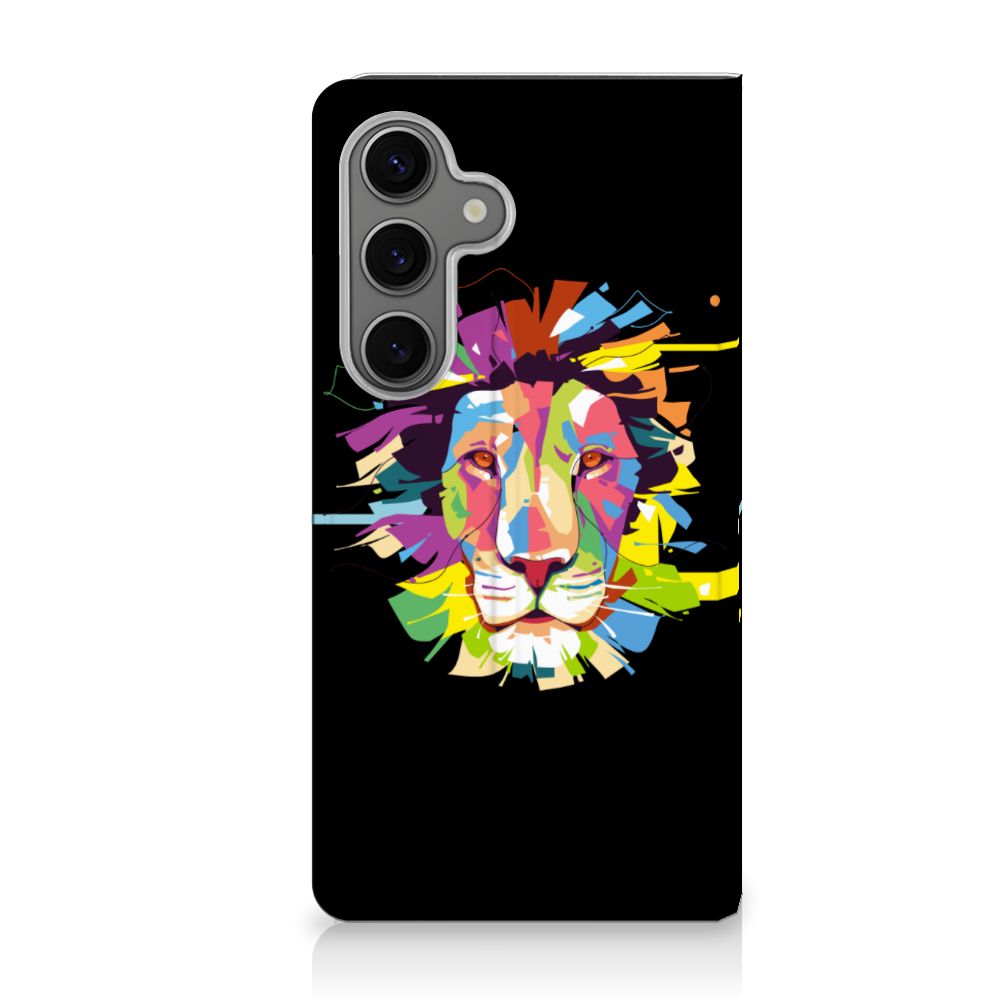 Samsung Galaxy S25 Magnet Case Lion Color design kleur vol aanzicht