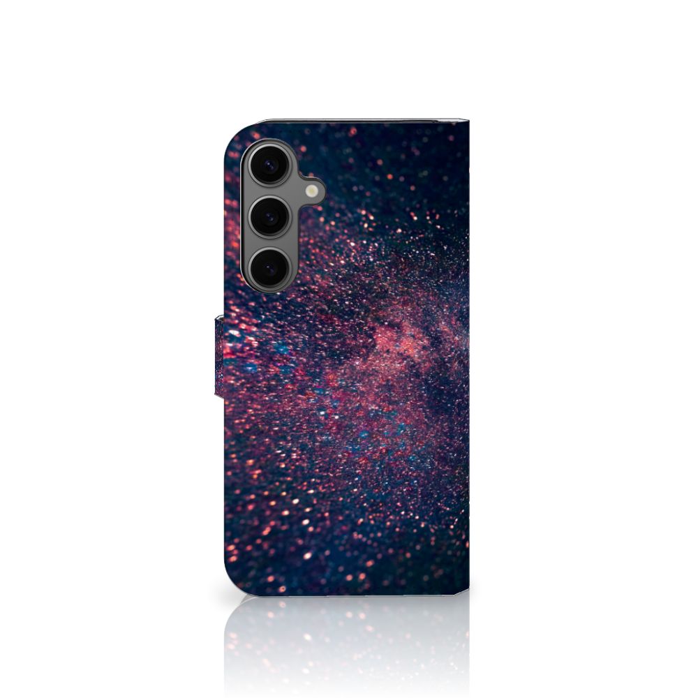 Samsung Galaxy S25 Plus Book Case Stars book case sterren paarse blauwe inktzwarte achterkant