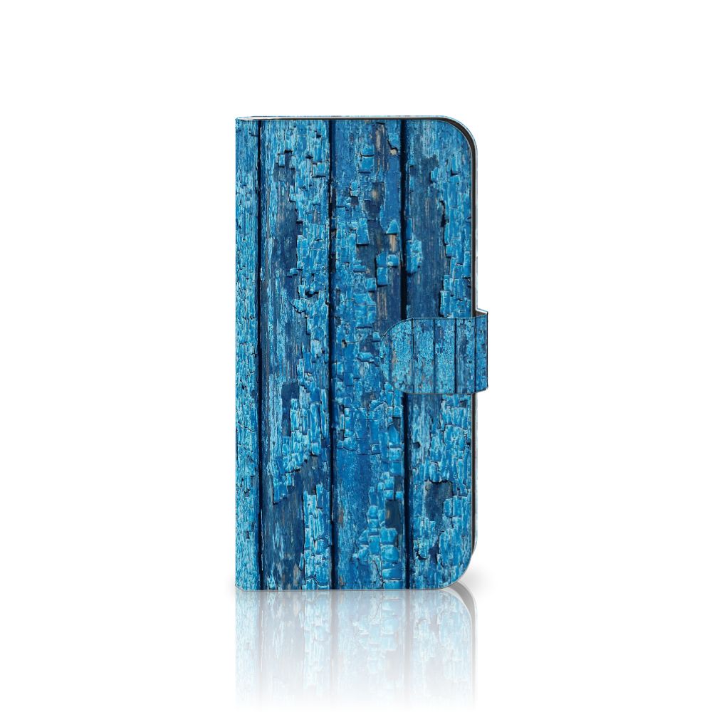 Samsung Galaxy S25 Plus Book Style Case Wood Blue boekhoesje blauw hout aanzicht