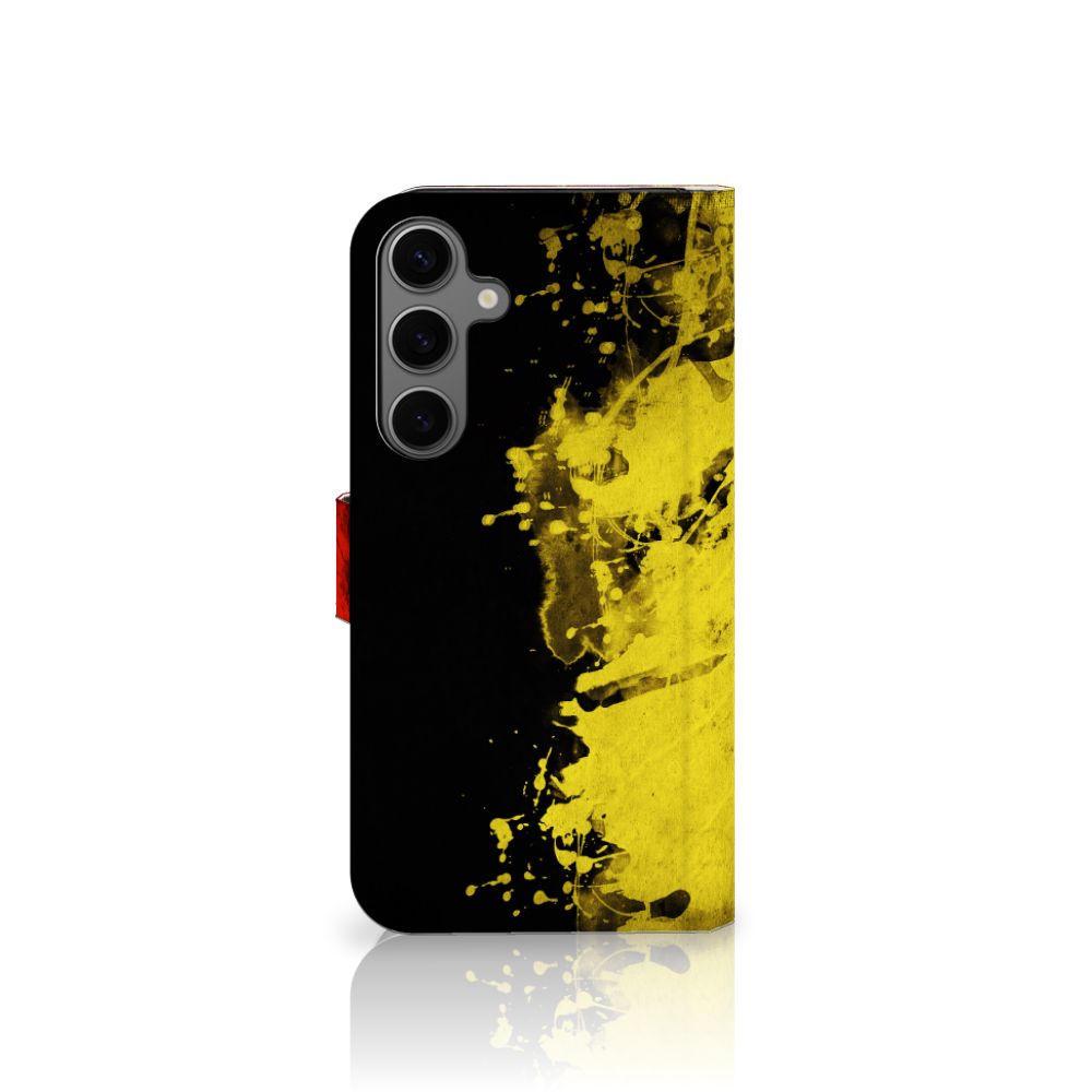 Samsung Galaxy S25 Plus Bookstyle Case België design zwart geel aanzicht
