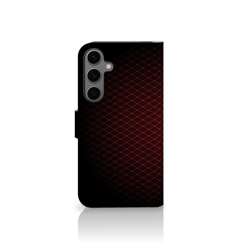 Samsung Galaxy S25 Plus Bookstyle Case Oostenrijk zwarte geometrische design achterkant