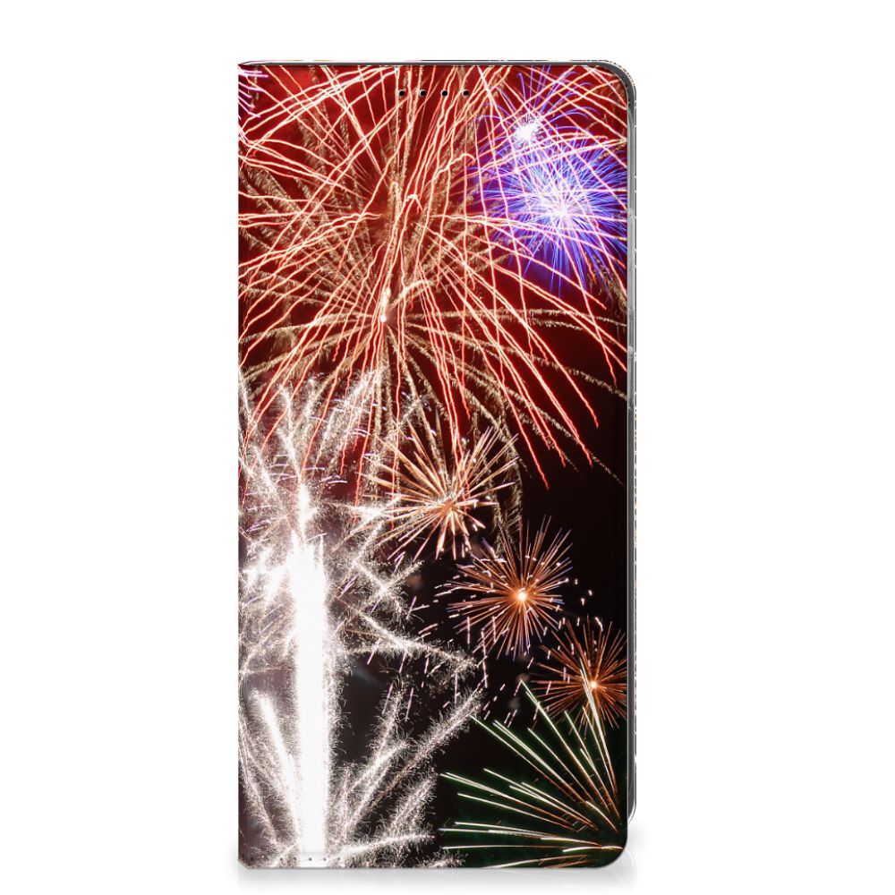 Samsung Galaxy S25 Plus Hippe Standcase Vuurwerk design vuurwerk kleurrijk aanzicht