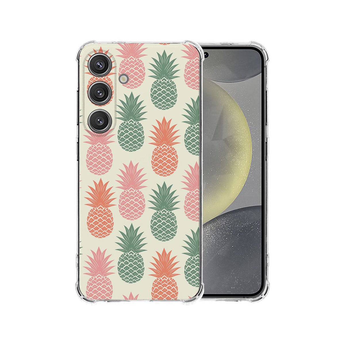 Samsung Galaxy S25 Plus Hoesje Ananas TPU Antishock ananas design voorkant