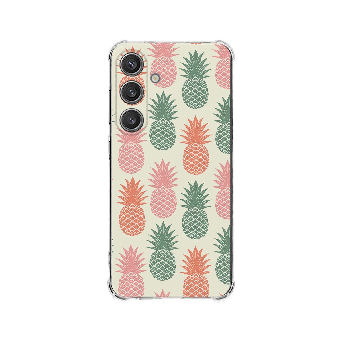 Samsung Galaxy S25 Plus Hoesje Ananas TPU Antishock smartphone design ananas print achterzijde