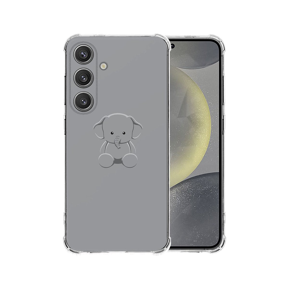 Samsung Galaxy S25 Plus Hoesje Baby Olifant TPU Antishock transparant dierenontwerp achterkant