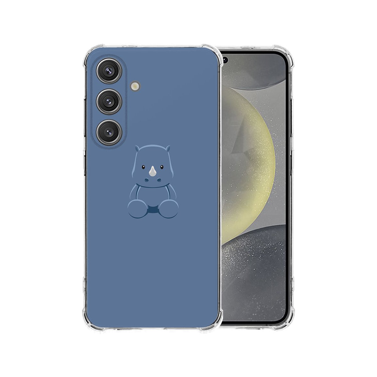 Samsung Galaxy S25 Plus Hoesje - Baby Rhino TPU Antishock baby rhino design achterkant