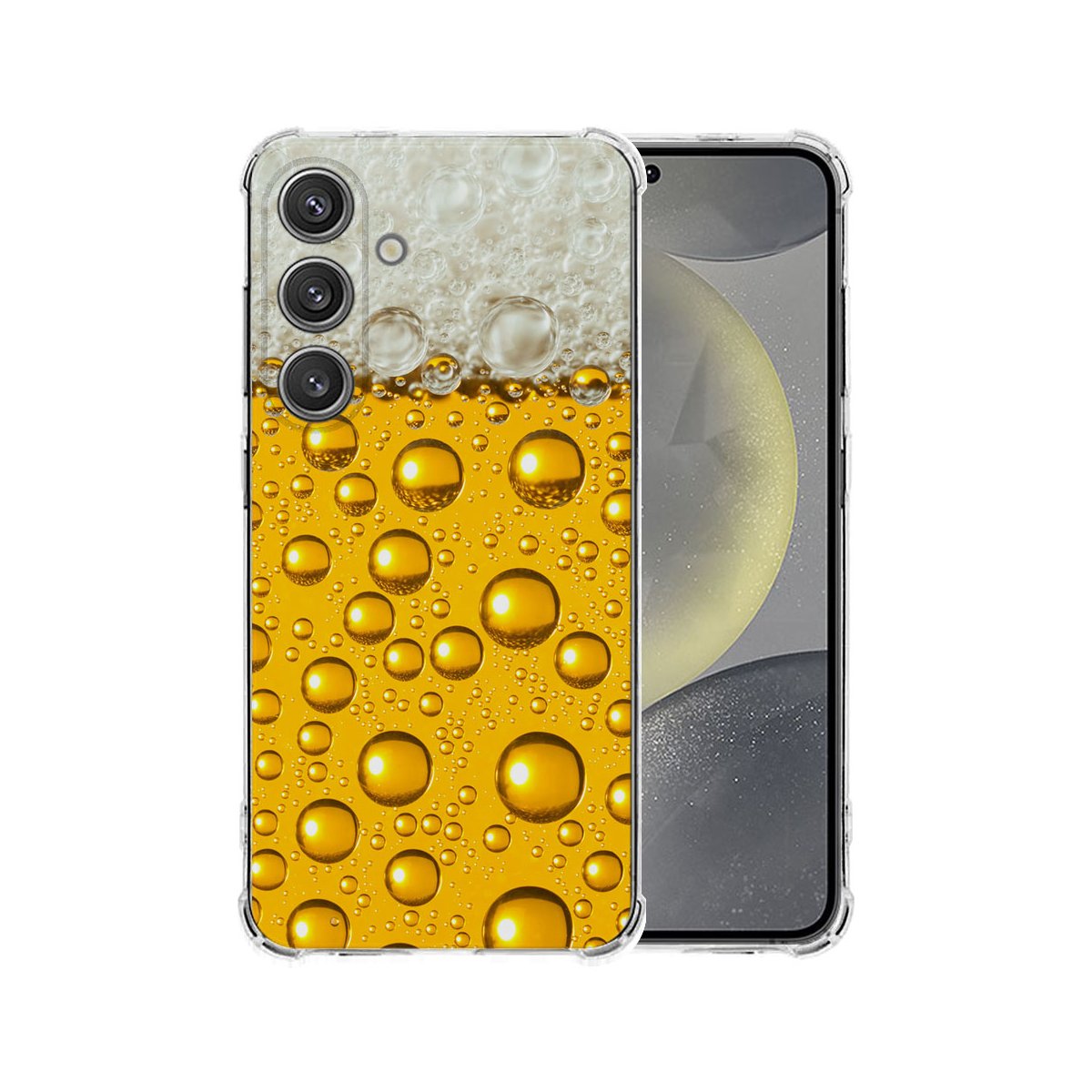 Samsung Galaxy S25 Plus Hoesje - Bier TPU Antishock bier design achterkant glashelder