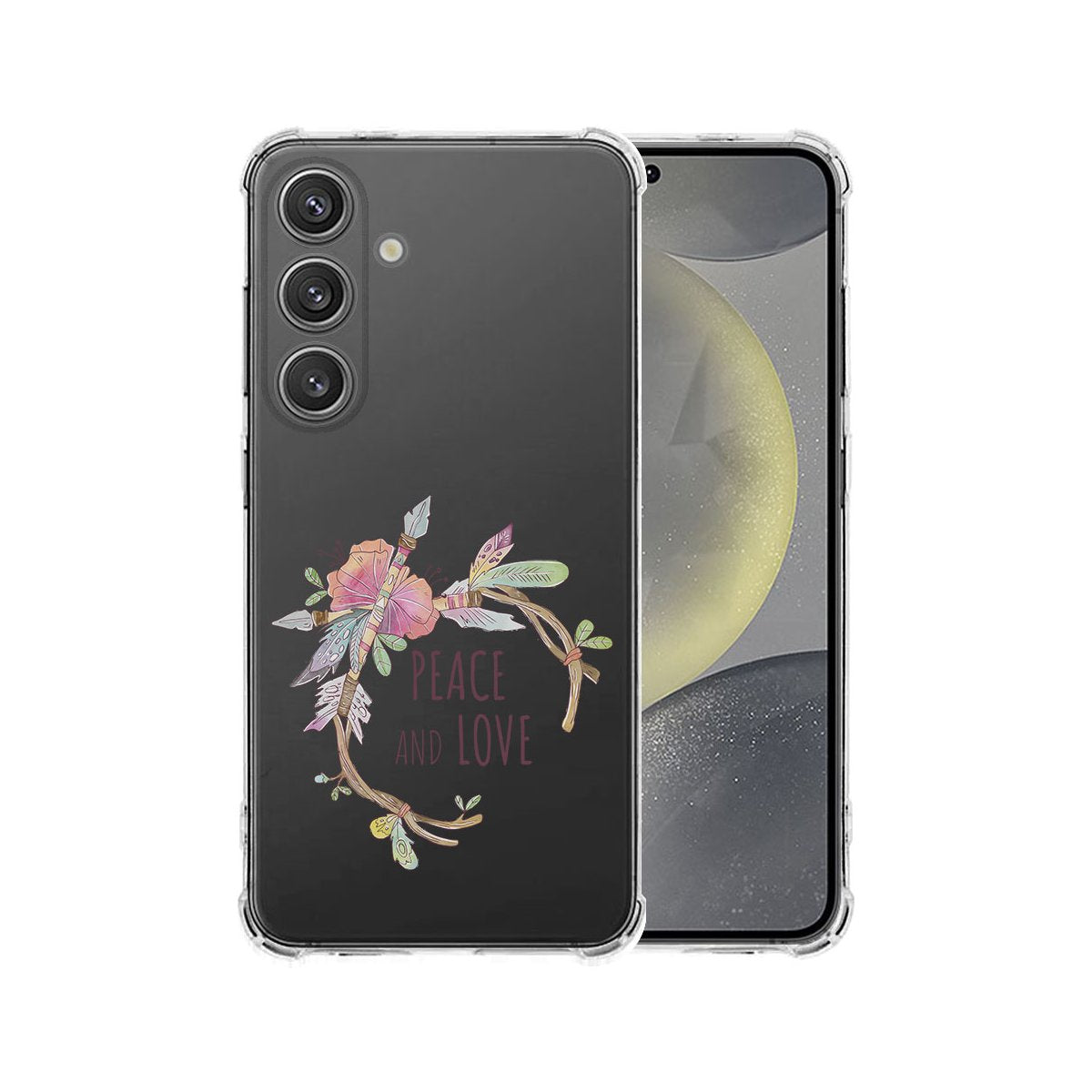 Samsung Galaxy S25 Plus Hoesje Boho Text TPU Antishock achterkant bloemen design