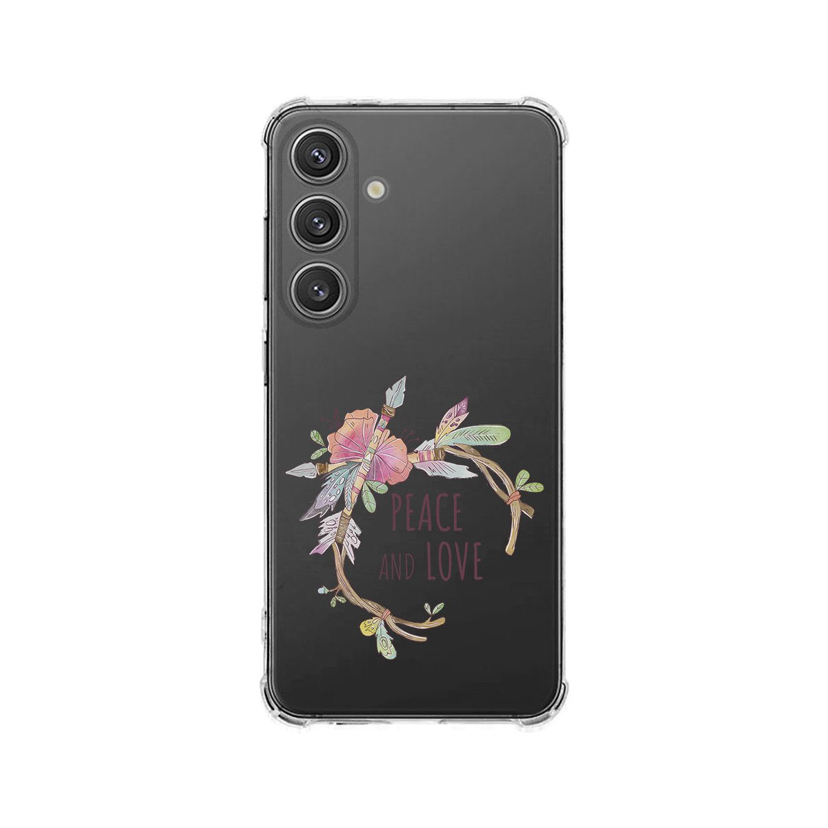 Samsung Galaxy S25 Plus Hoesje Boho Text TPU Antishock achterkant bloemen patroon