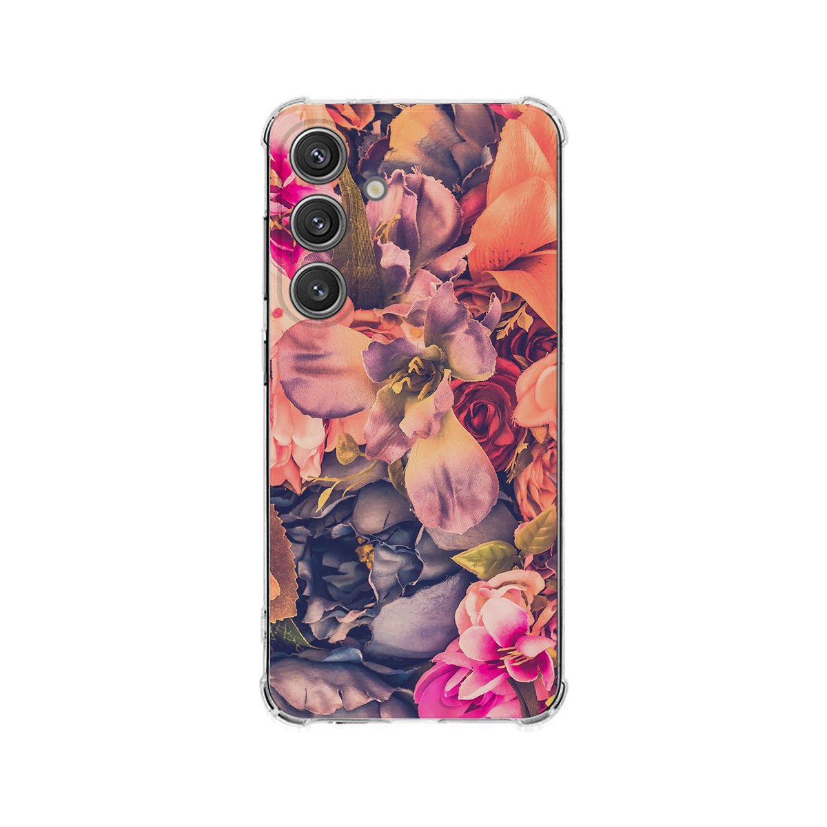 Samsung Galaxy S25 Plus Hoesje Bosje Bloemen TPU Antishock bloemenprint achterkant
