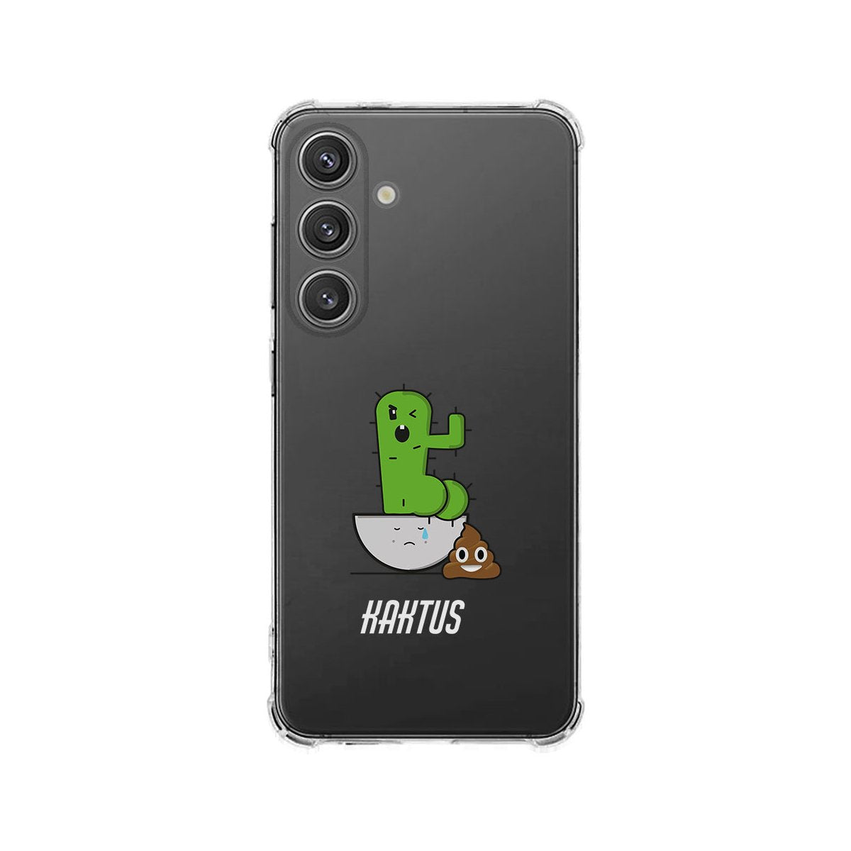Samsung Galaxy S25 Plus Hoesje - Cactus Poo TPU Antishock cactus design achterkant