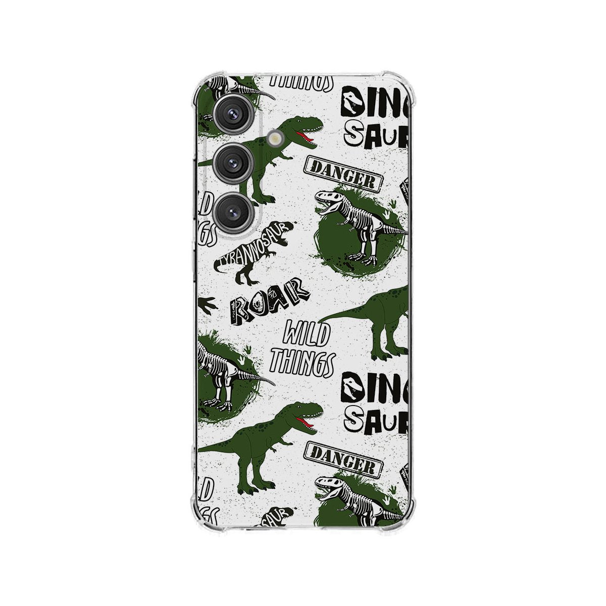 Samsung Galaxy S25 Plus Hoesje Dinosaurus TPU Antishock design dinosaurus aanzicht