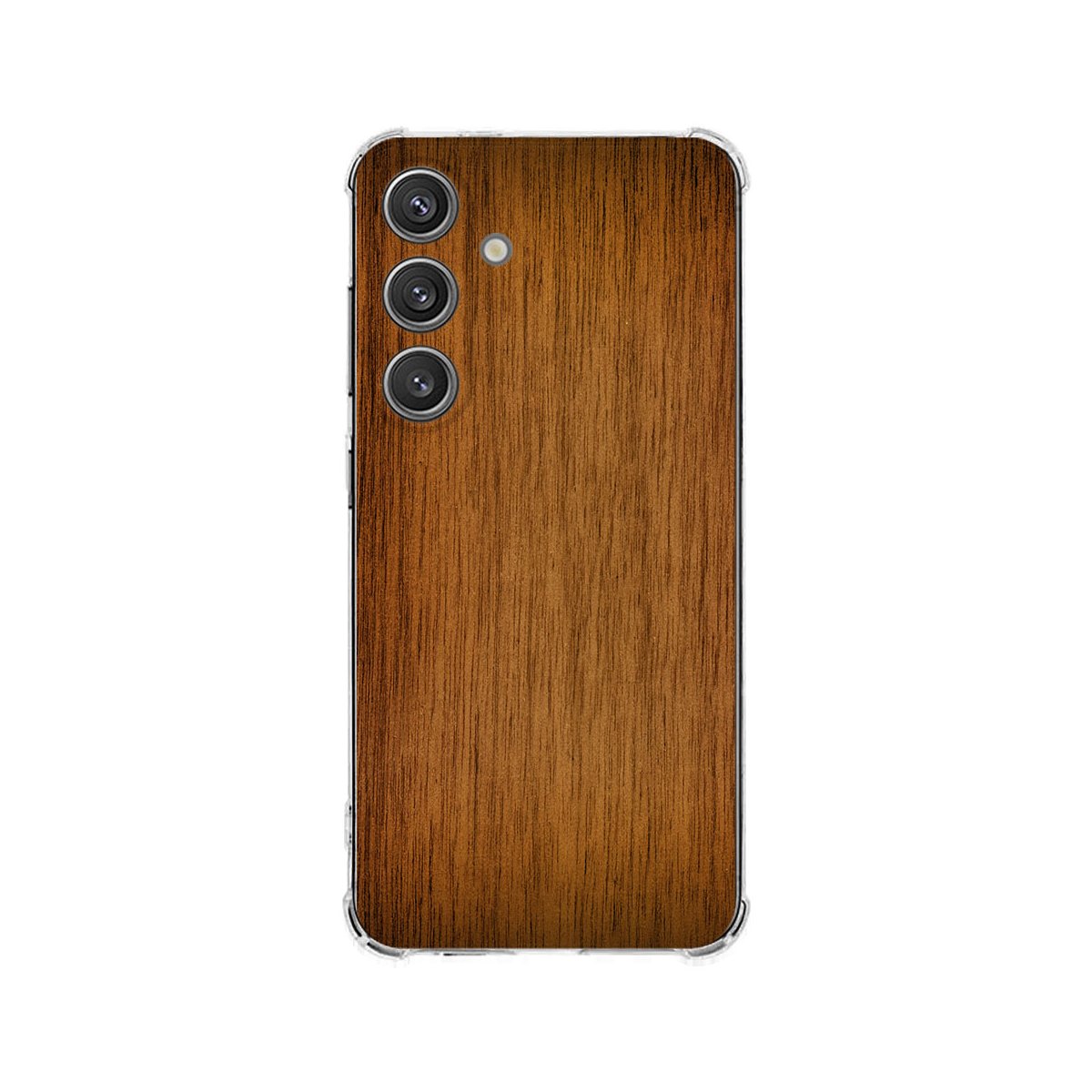 Samsung Galaxy S25 Plus Hoesje Donker Hout TPU Antishock achterkant
