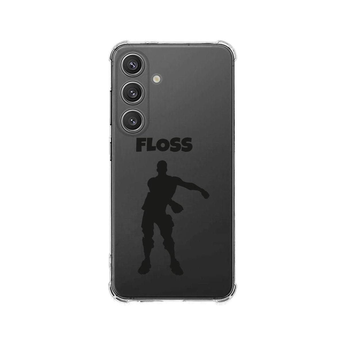 Samsung Galaxy S25 Plus Hoesje - Floss TPU Antishock Floss design achterkant zwart