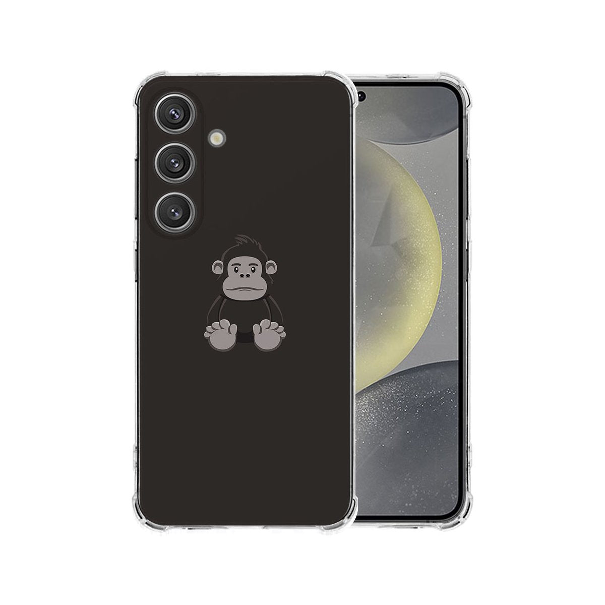 Samsung Galaxy S25 Plus Hoesje - Gorilla TPU Antishock gorilla ontwerp achterkant transparant
