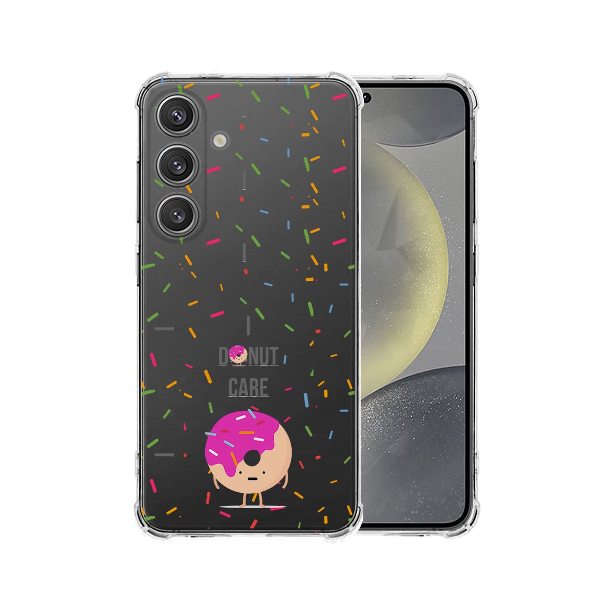 Samsung Galaxy S25 Plus Hoesje Hoesje Donut Roze TPU Antishock voorkant achterzijde