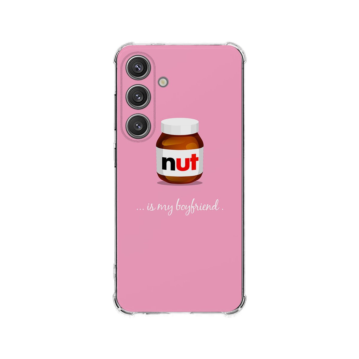 Samsung Galaxy S25 Plus Hoesje Hoesje Nut Boyfriend TPU Antishock achterkant roze ontwerp