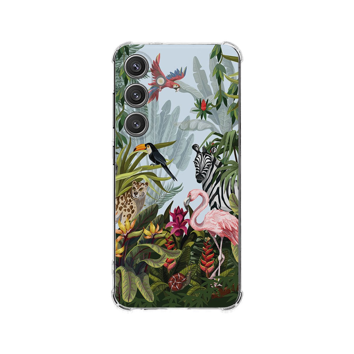 Samsung Galaxy S25 Plus Hoesje Jungle TPU Antishock achterkant jungle design dieren